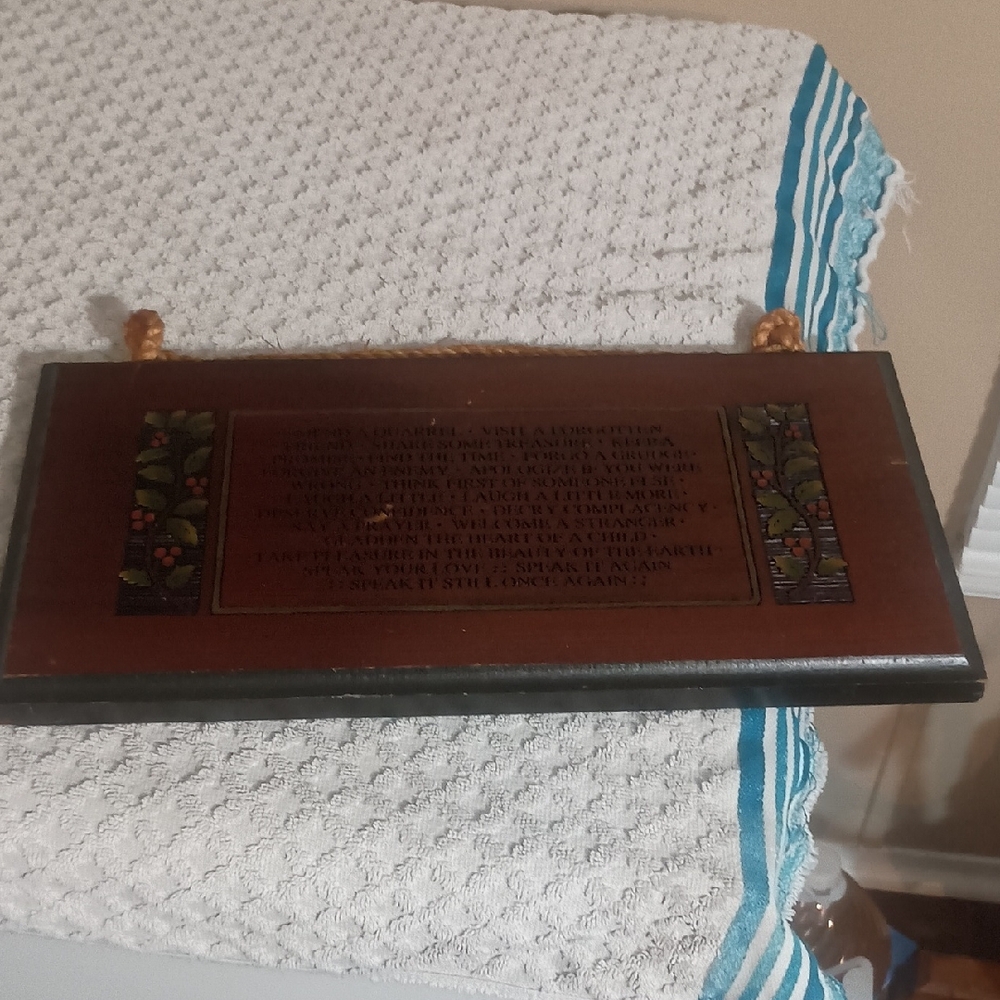 Rustic Brown Hanging Wall Plaque